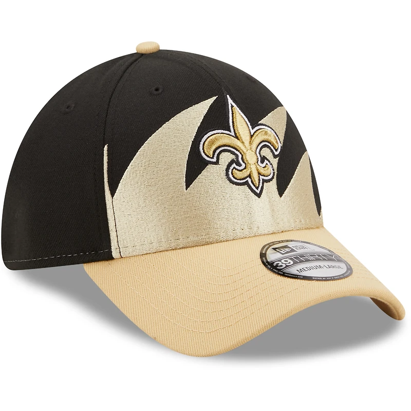 Men's New Era Black/Gold Orleans Saints Surge 39THIRTY - Flex Hat