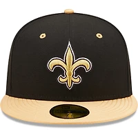 Casquette ajustée 59FIFTY 2Tone New Orleans Saints Flipside Era pour homme, noir/or Vegas