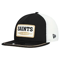 Casquette ajustable New Era 19TWENTY noire/blanche avec écusson des Saints de la Nouvelle-Orléans pour homme