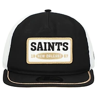 Casquette ajustable New Era 19TWENTY noire/blanche avec écusson des Saints de la Nouvelle-Orléans pour homme