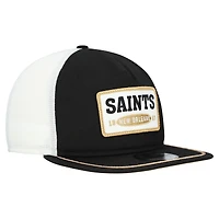 Casquette ajustable New Era 19TWENTY noire/blanche avec écusson des Saints de la Nouvelle-Orléans pour homme