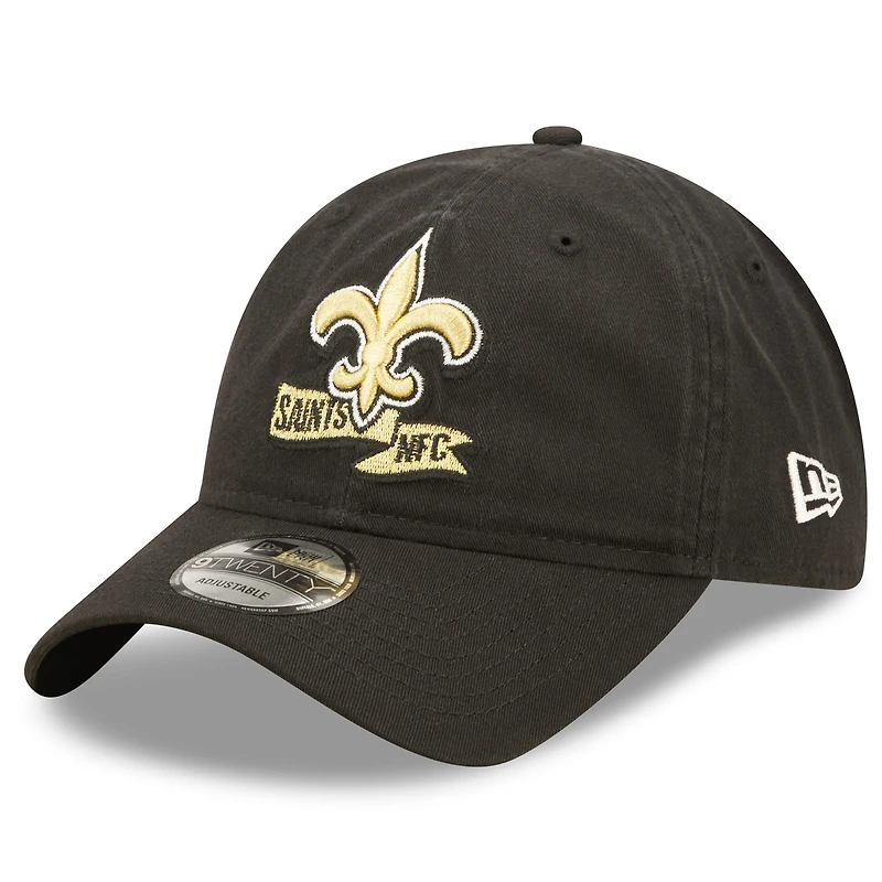 Men's New Era Black New Orleans Saints 2022 Sideline 9TWENTY Adjustable Hat