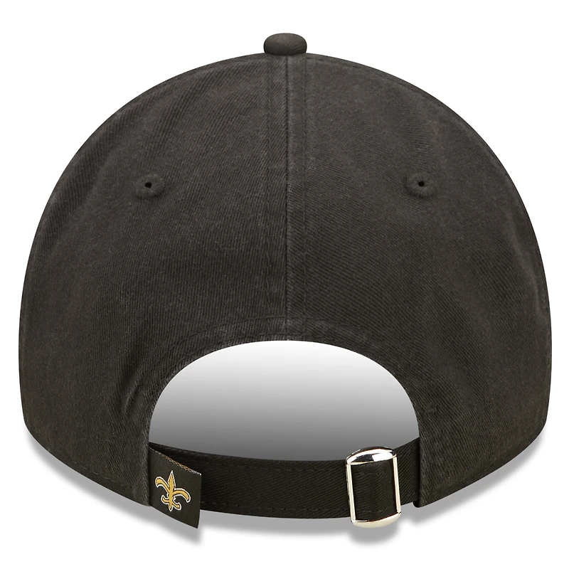 Casquette réglable New Era noire New Orleans Saints 2022 Sideline 9TWENTY pour hommes