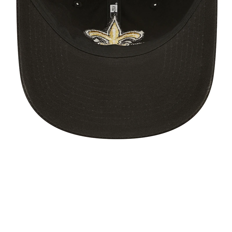 Casquette réglable New Era noire New Orleans Saints 2022 Sideline 9TWENTY pour hommes