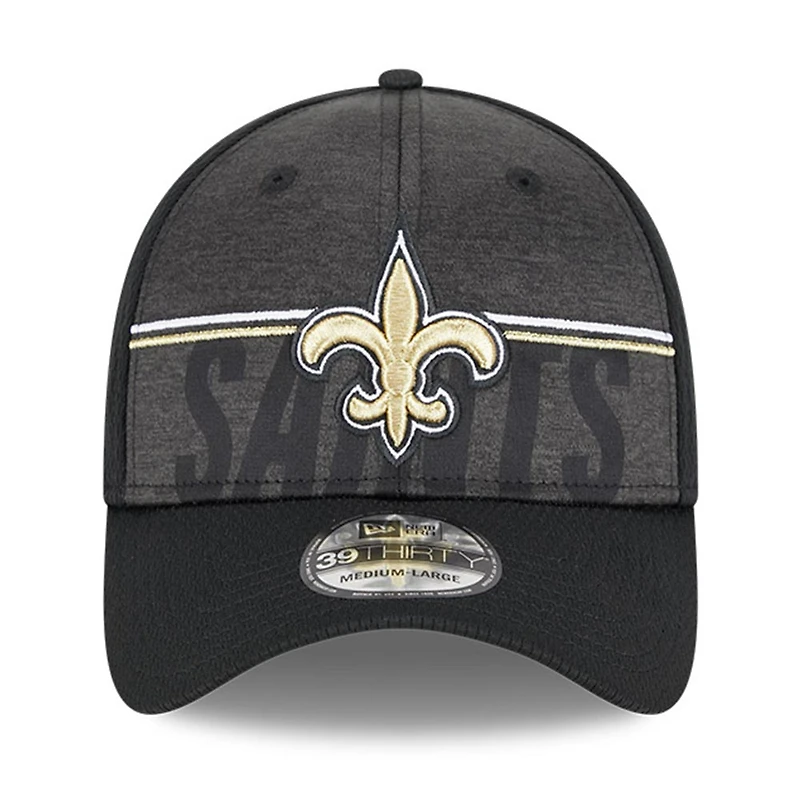 Men's New Era Black Orleans Saints 2023 NFL Training Camp 39THIRTY Flex Fit Hat