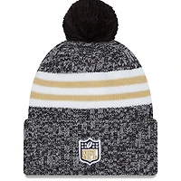 Men's New Era  Black New Orleans Saints 2023 Sideline Cuffed Knit Hat With Pom