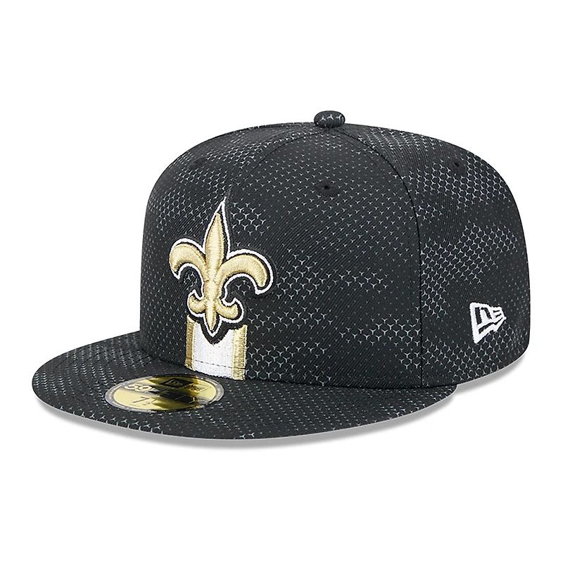 Casquette ajustée 59FIFTY New Era Orleans Saints 2024 Sideline pour homme noire