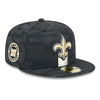 Casquette ajustée 59FIFTY New Era Orleans Saints 2024 Sideline pour homme noire