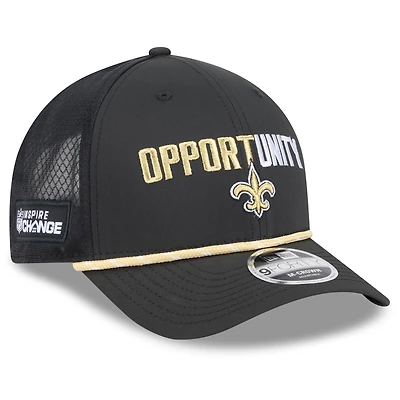 Men's New Era Black New Orleans Saints 2025 Inspire Change 9FORTY M-Crown Adjustable Hat