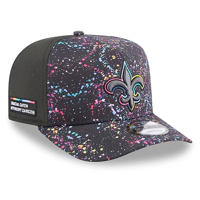 Casquette snapback New Era noire New Orleans Saints 2025 NFL Crucial Catch A-Frame 9FIFTY pour homme