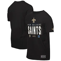 T-shirt noir New Era pour homme, camp d'entraînement NFL 2025 des Saints de la Nouvelle-Orléans