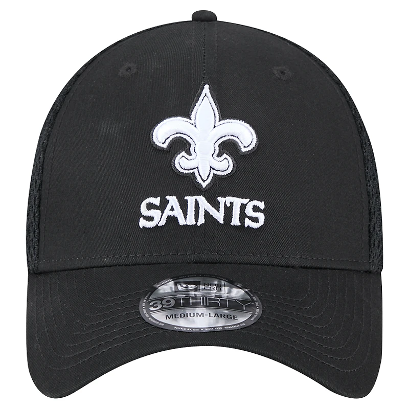 Casquette flexible 39THIRTY noire des New Orleans Saints Era pour hommes