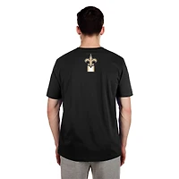T-shirt New Era noir à imprimé haute densité Orleans Saints 3rd Down pour homme