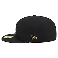 Casquette ajustée New Era 59FIFTY noire pour homme, modèle Orleans Saints