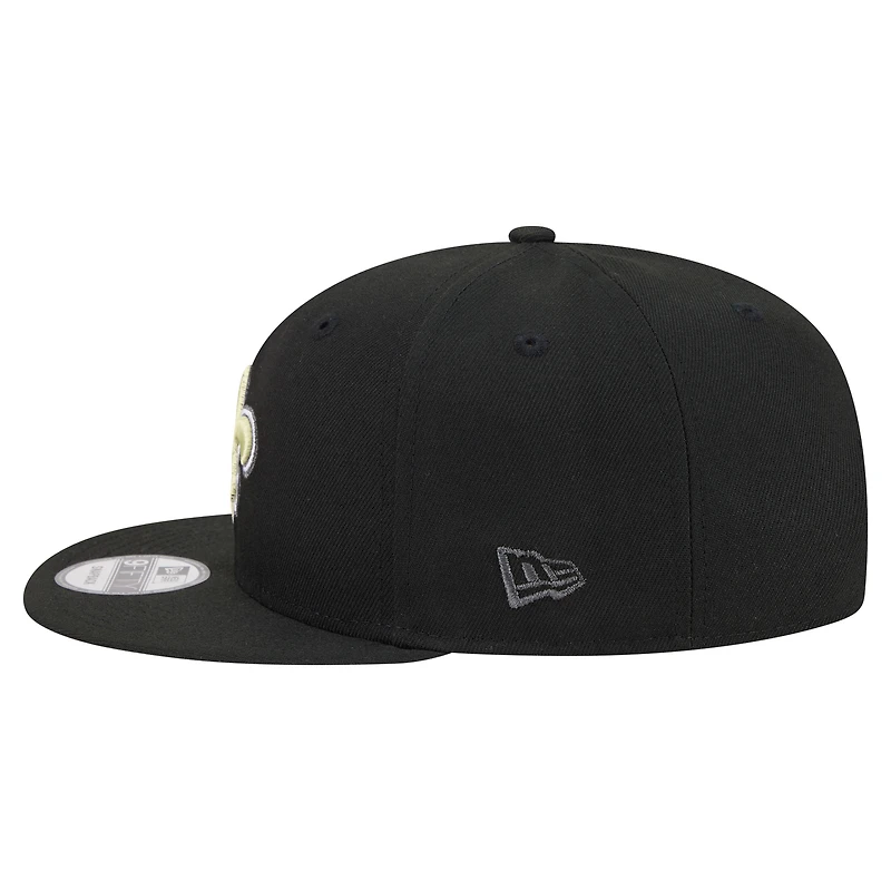 Casquette snapback New Era 9FIFTY noire pour homme, modèle New Era New Orleans Saints
