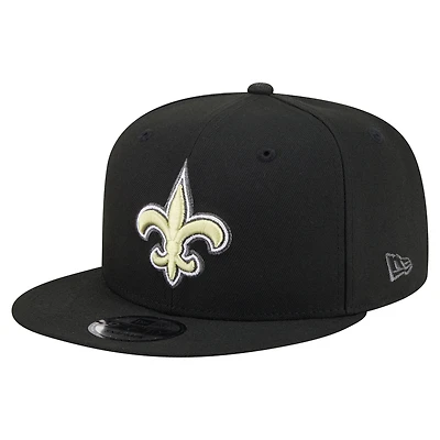 Casquette snapback New Era 9FIFTY noire pour homme, modèle New Era New Orleans Saints