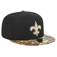 Men's New Era Black Orleans Saints Active Two-Tone Camo 59FIFTY Fitted Hat