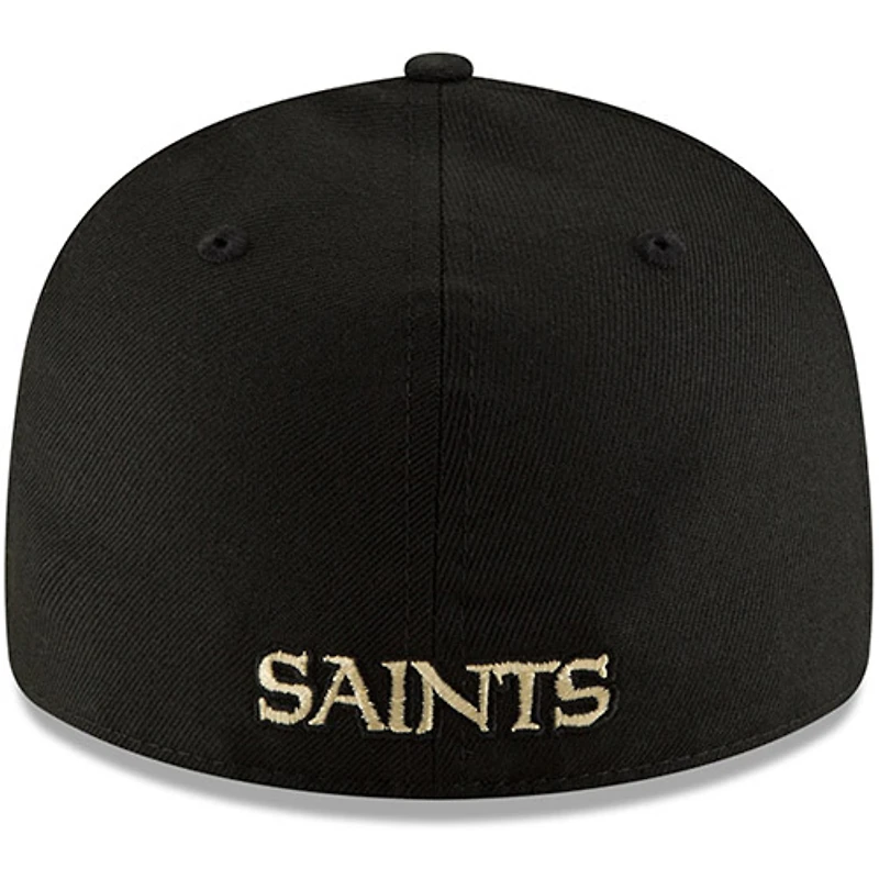 Men's New Era Black Orleans Saints Alternate Logo Omaha Low Profile 59FIFTY Fitted Hat