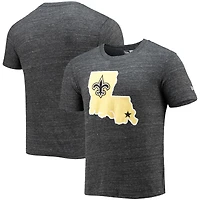 Men's New Era Black Orleans Saints Alternative Logo Tri-Blend T-Shirt