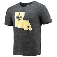 Men's New Era Black Orleans Saints Alternative Logo Tri-Blend T-Shirt