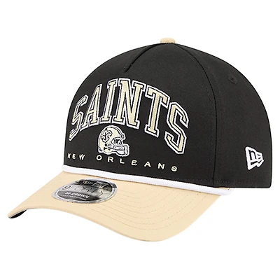 Casquette ajustable New Era Arch 9FORTY A-Frame noire des Saints de la Nouvelle-Orléans pour homme