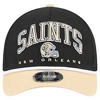 Men's New Era  Black New Orleans Saints  Arch COOLERA 9FORTY A-Frame M-Crown Adjustable Hat