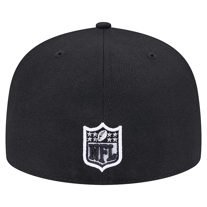 Casquette ajustée à carreaux New Era 59FIFTY noire Orleans Saints pour homme