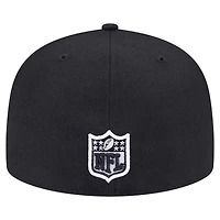 Casquette ajustée à carreaux New Era 59FIFTY noire Orleans Saints pour homme