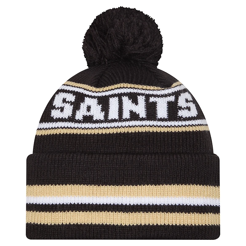 Men's New Era Black New Orleans Saints Classic Cuffed Knit Hat with Pom