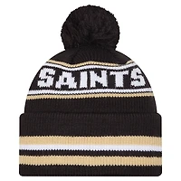 Men's New Era Black New Orleans Saints Classic Cuffed Knit Hat with Pom