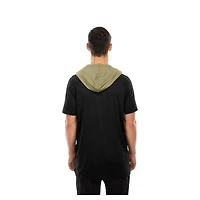 T-shirt à capuche et manches courtes raglan noir New Era pour homme, Orleans Saints Combine Authentic