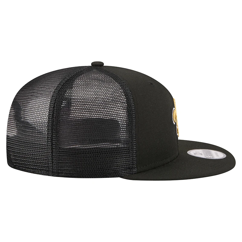 Casquette trucker snapback New Era 9FIFTY Core Team pour homme, noire, New Orleans Saints.