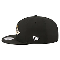 Casquette snapback New Era 9FIFTY noire pour homme, logo New Orleans Saints Core Team.
