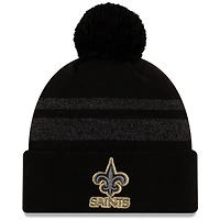 Men's New Era Black New Orleans Saints Dispatch Cuffed Knit Hat With Pom