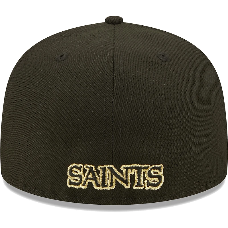 Men's New Era Black Orleans Saints Flawless 59FIFTY Fitted Hat