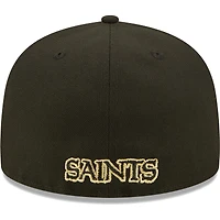 Men's New Era Black Orleans Saints  Flawless 59FIFTY Fitted Hat
