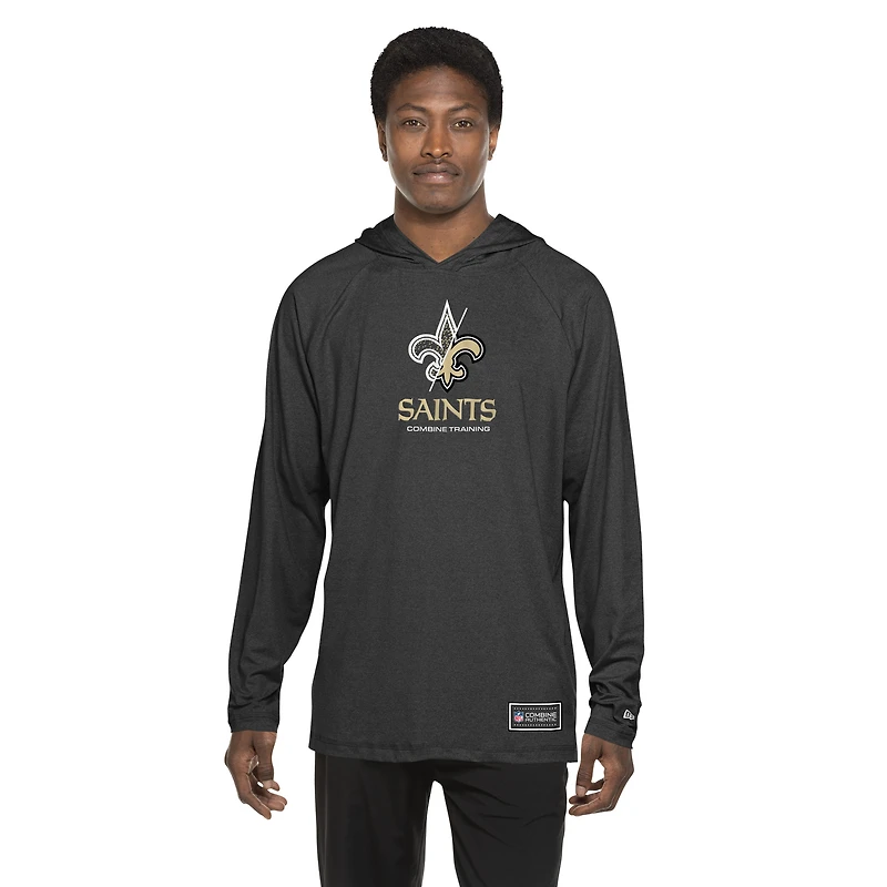Sweat à capuche fonctionnel New Era noir Orleans Saints pour homme