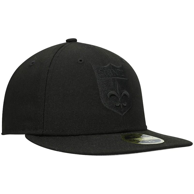 Men's New Era Black Orleans Saints Historic Logo on Low Profile 59FIFTY II Fitted Hat