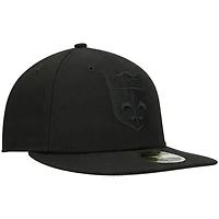 Men's New Era Black Orleans Saints Historic Logo on Low Profile 59FIFTY II Fitted Hat