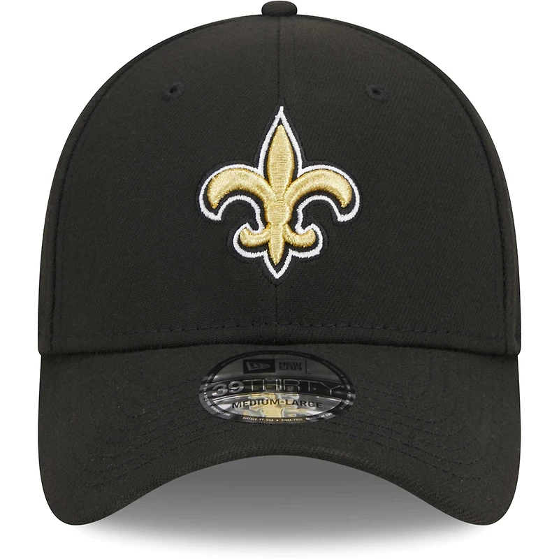 Men's New Era Black Orleans Saints  Main 39THIRTY Flex Hat