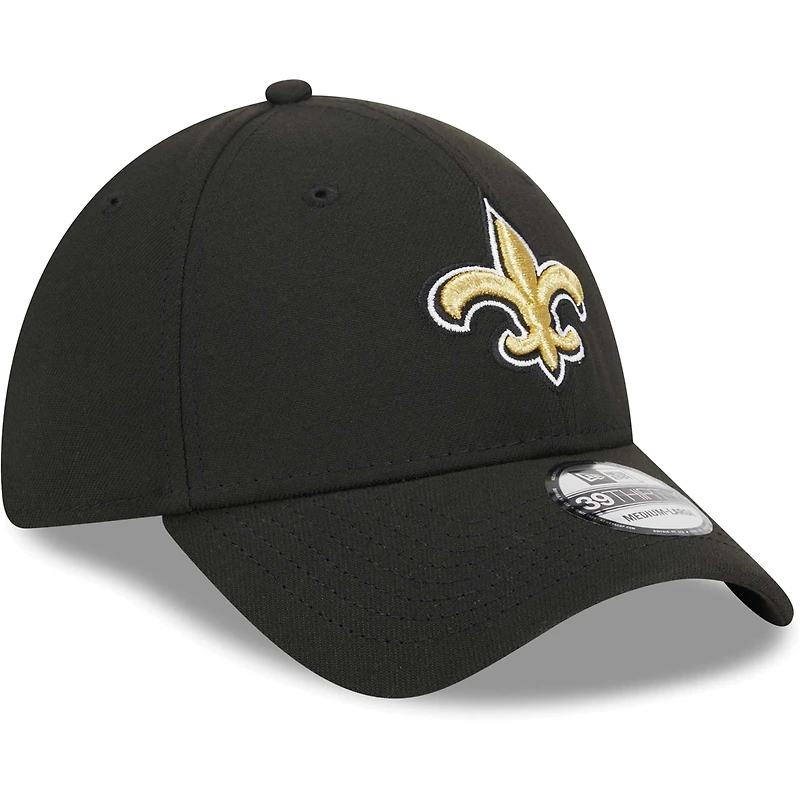 Men's New Era Black Orleans Saints  Main 39THIRTY Flex Hat