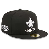 Men's New Era Black Orleans Saints  Main Patch 59FIFTY Fitted Hat