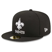 Men's New Era Black Orleans Saints  Main Patch 59FIFTY Fitted Hat