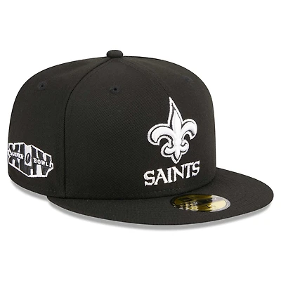Casquette ajustée 59FIFTY New Orleans Saints Main Patch Era pour homme noire