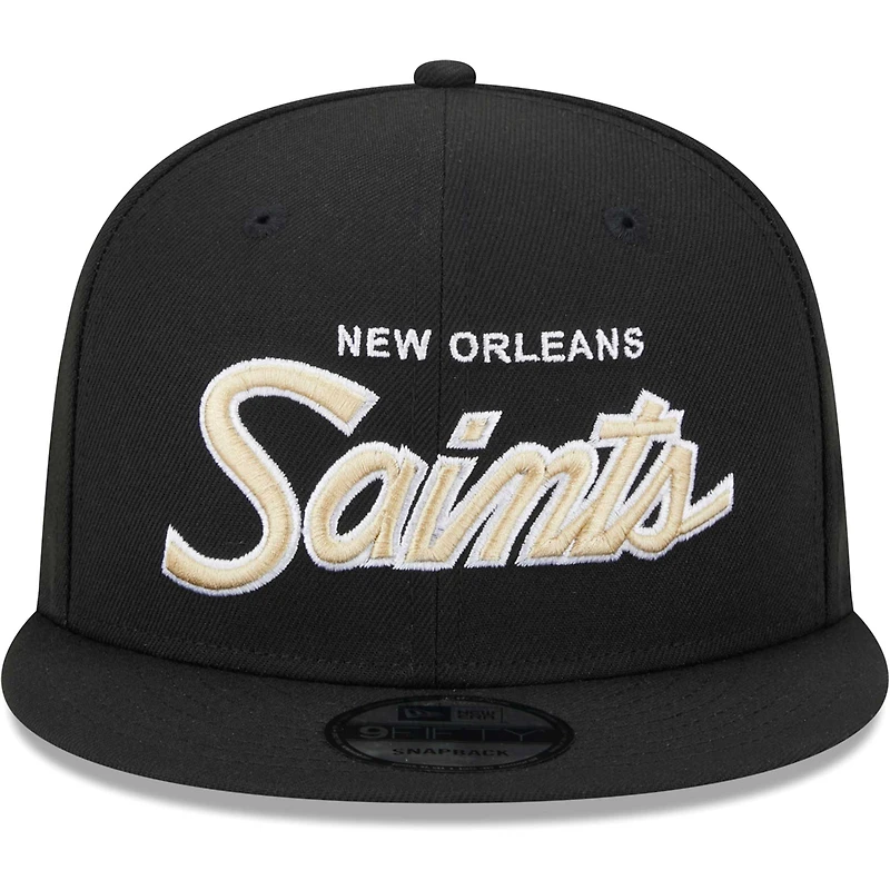 Casquette Snapback 9FIFTY New Orleans Saints Main Script noire New Era pour homme