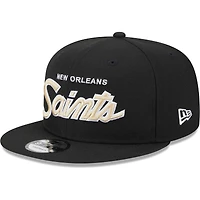 Casquette Snapback 9FIFTY New Orleans Saints Main Script noire New Era pour homme