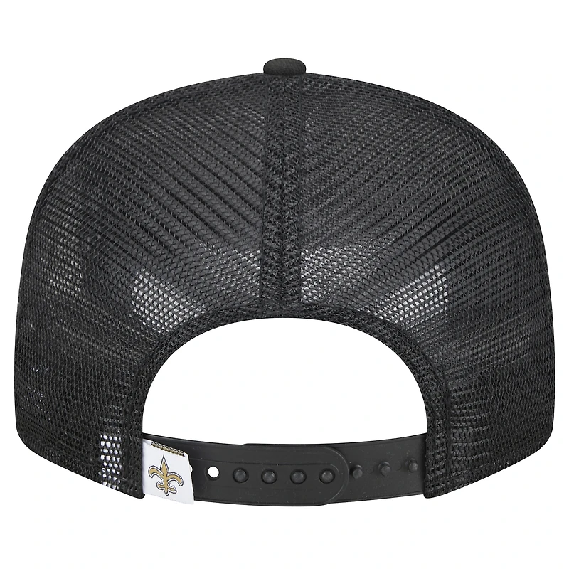 Casquette snapback Main Trucker 9FIFTY New Era noire pour homme des New Orleans Saints