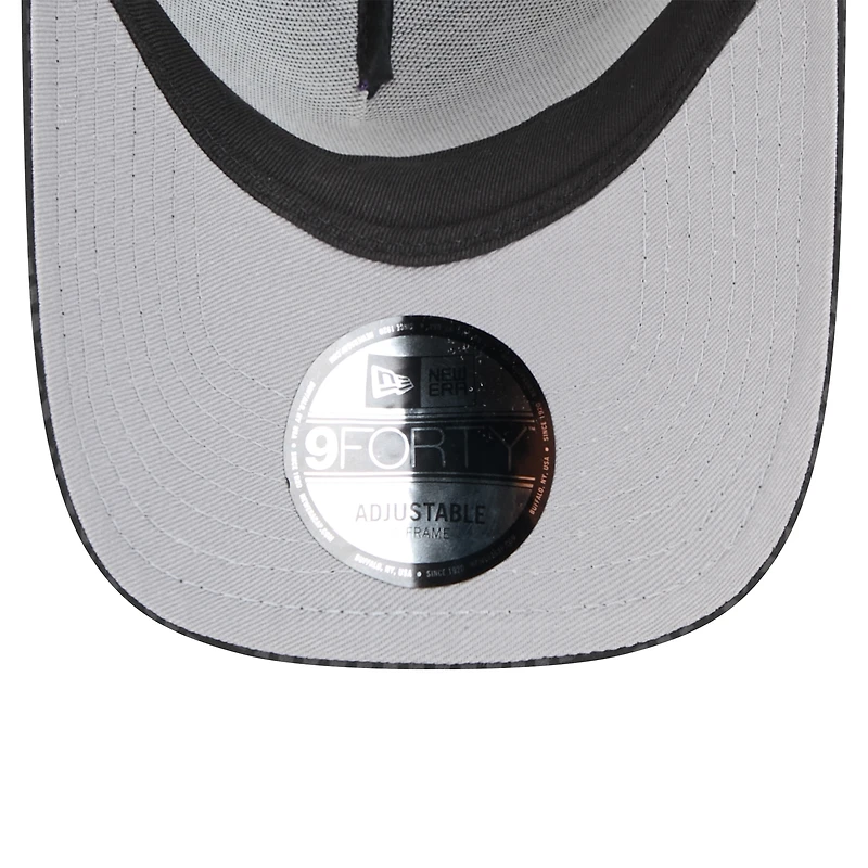 Men's New Era Black New Orleans Saints  Midnight Ink Tonal Text A-Frame Trucker 9FORTY Adjustable Hat