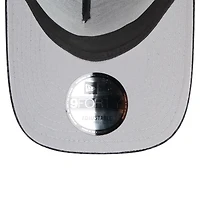 Men's New Era Black New Orleans Saints  Midnight Ink Tonal Text A-Frame Trucker 9FORTY Adjustable Hat