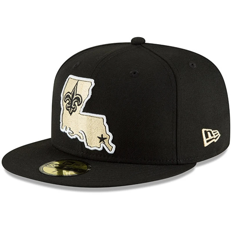 Casquette ajustée New Orleans Saints Omaha 59FIFTY pour homme Era noire